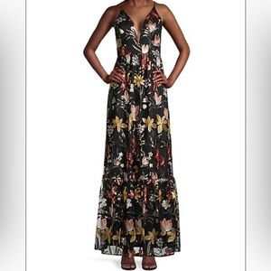 Aidan by Aidan Mattox black floral gown